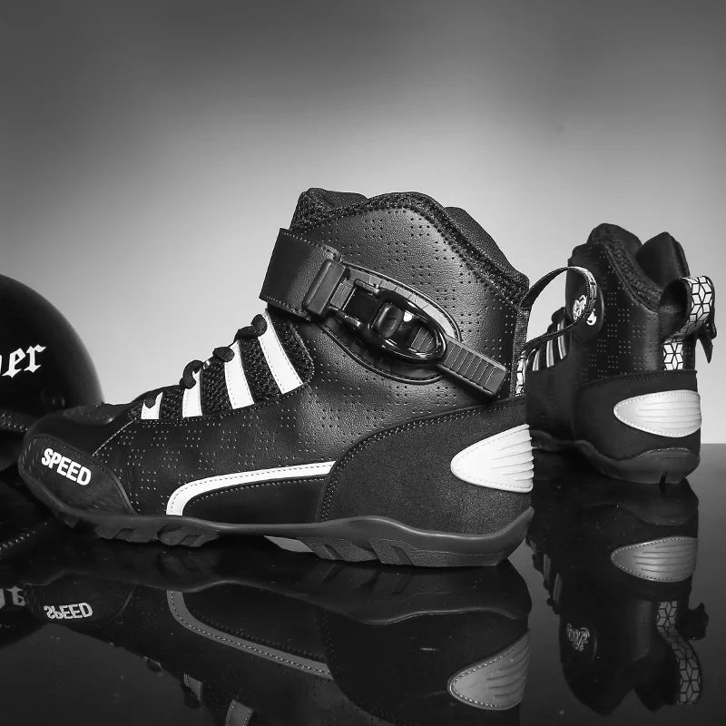 Motorcycle Boots Men's Motorcycle Riding Shoes Anti Fall Motorcycle Shoes Off-road Motorcycle Boots Outdoor Road and Highway - Image 4