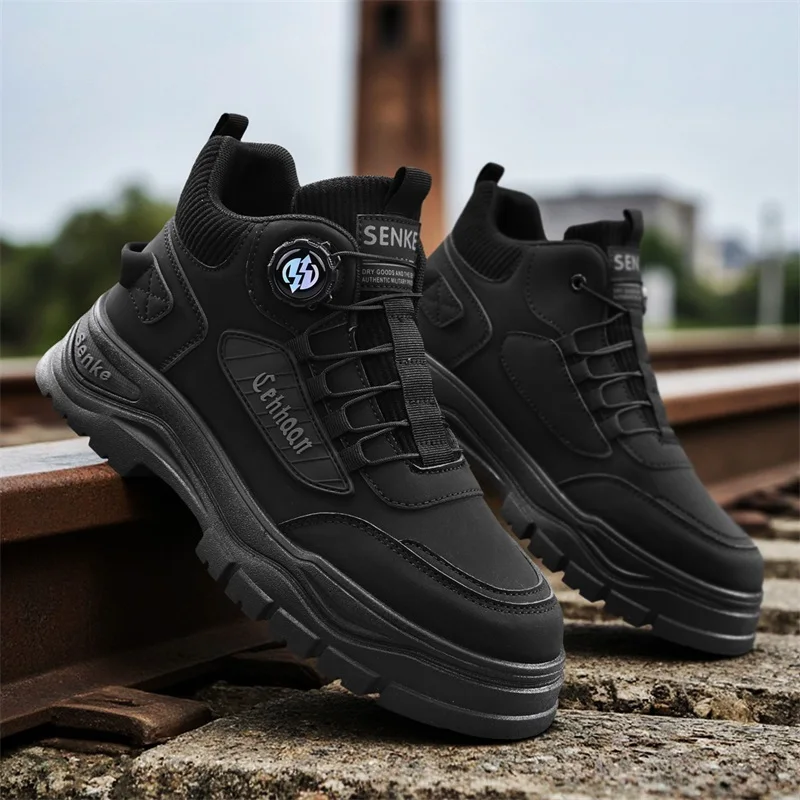 2025 New Men's Shoes Autumn Breathable Button Rotating Convenient Mesh Sports Outdoor Sports Leisure Running and Hiking Shoes - Image 3