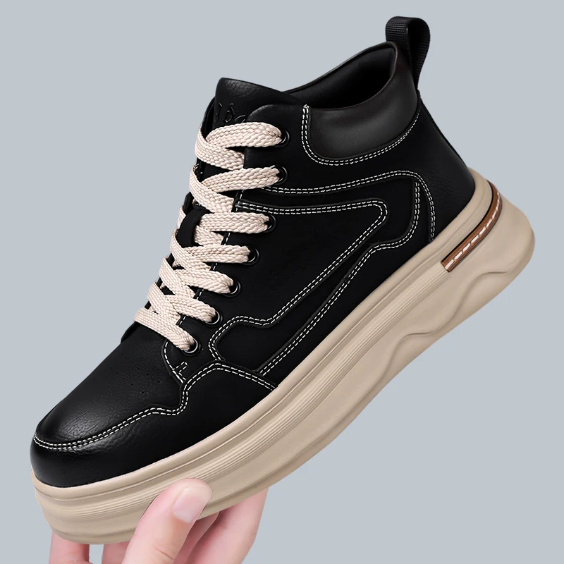 Mens Casual Sneakers Comfortable Soft Bottom Male Trainers Fashion Classic Non-slip Lace-up Tennis Shoes Sport Shoes Man Leather - Image 6