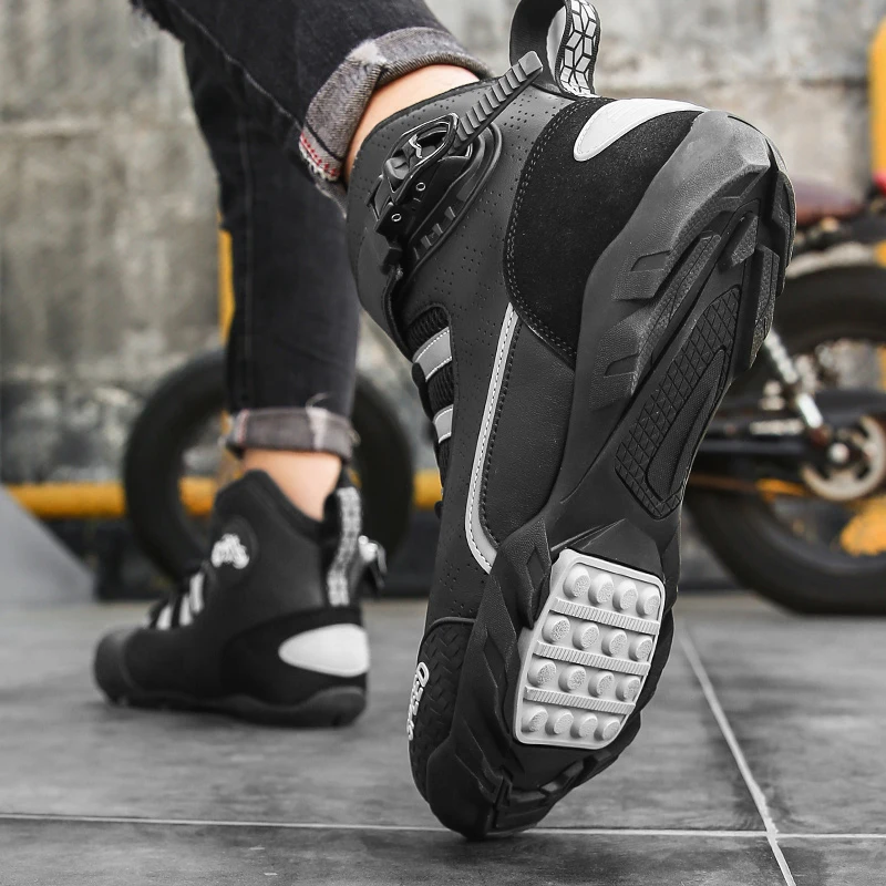 Motorcycle Boots Men's Motorcycle Riding Shoes Anti Fall Motorcycle Shoes Off-road Motorcycle Boots Outdoor Road and Highway - Image 3