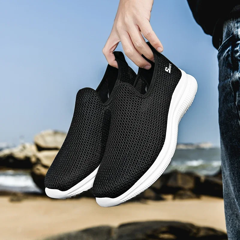 Sneakers Men Summer Casual Shoe Men Mesh Breathable Outdoor Non Slip Sports Shoes Slip on Loafers for Men Pius Size 36-47 - Image 3