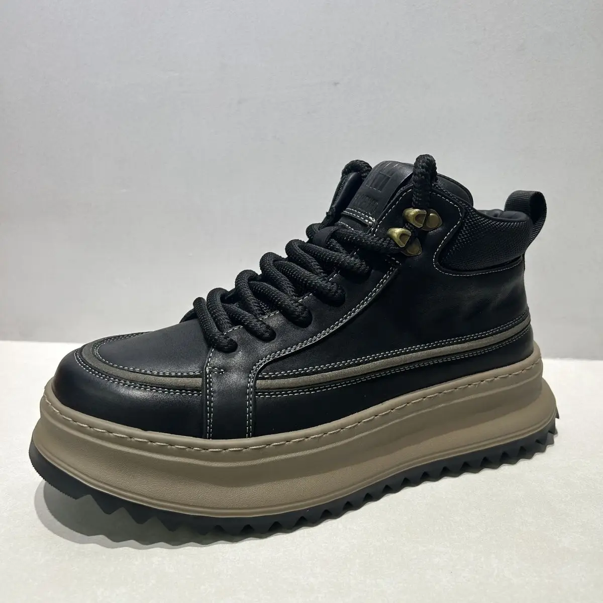 Men's Vulcanized Shoes Trendy Personalized Teenagers Casual Shoes Round Toe Lace-Up Plus Size Platform Shoes Men Shose - Image 3