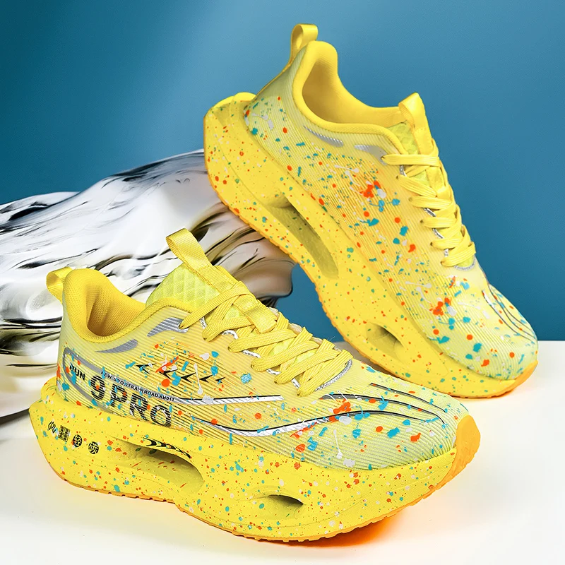 Men‘s Cushioning sneakers Cool Glow in the Dark shoes Lace Up Lightweight Anti slip Running Shoes Women's Autumn Sports shoes - Image 4