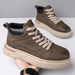 Mens Casual Sneakers Comfortable Soft Bottom Male Trainers Fashion Classic Non-slip Lace-up Tennis Shoes Sport Shoes Man Leather