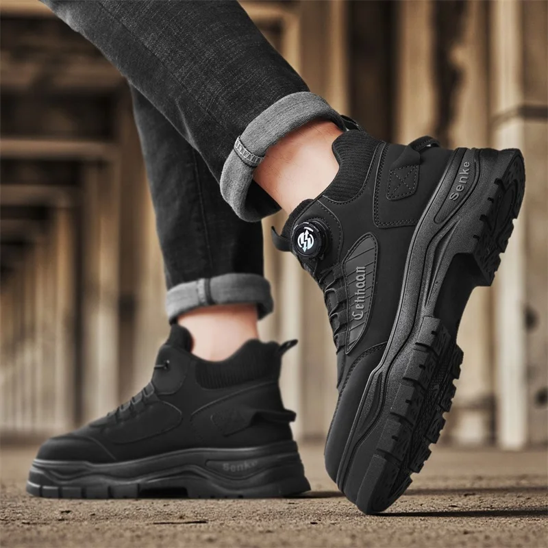 2025 New Men's Shoes Autumn Breathable Button Rotating Convenient Mesh Sports Outdoor Sports Leisure Running and Hiking Shoes - Image 2