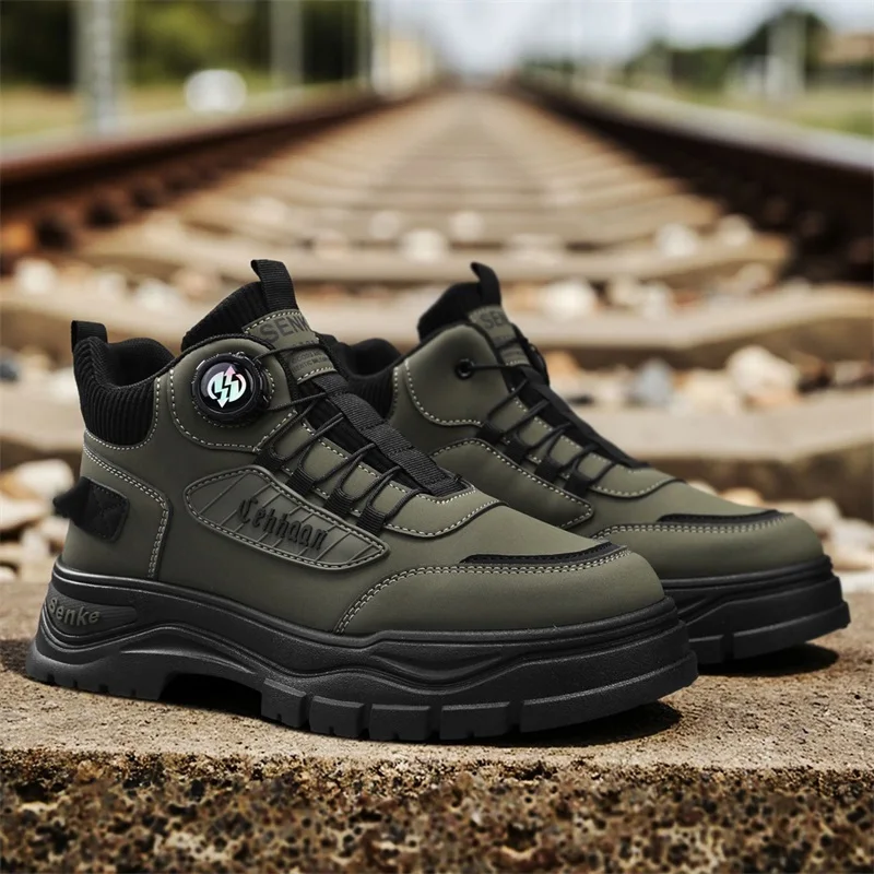 2025 New Men's Shoes Autumn Breathable Button Rotating Convenient Mesh Sports Outdoor Sports Leisure Running and Hiking Shoes - Image 4