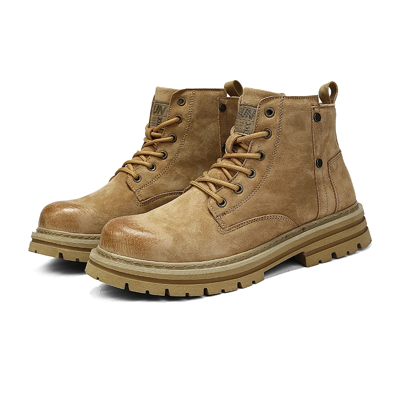 New Motorcycle and Ankle Boots Waterproof Boots Men Leather Shoes Men Casual Boot Bota Masculina Men's High-top Fashion Shoes - Image 6