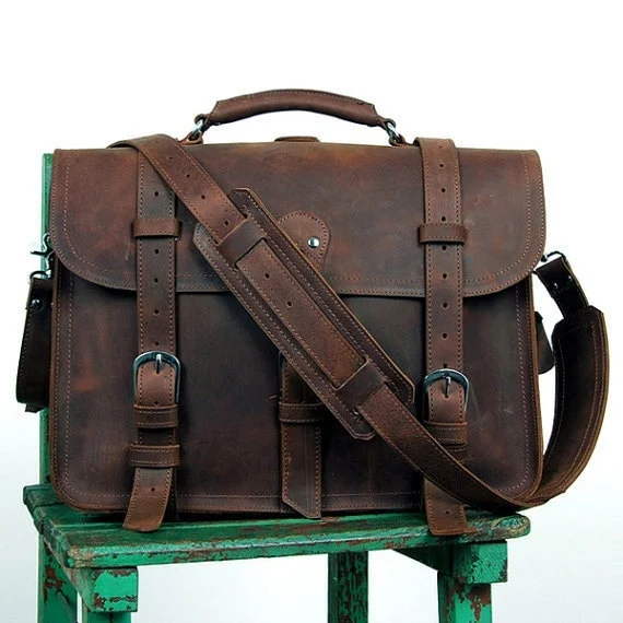 Vintage Crazy Horse Genuine Leather Backpack Men Bagpack Shoulder Messenger Bag Men Overnight Rucksack Tote Luggage Travel Bag - Image 3