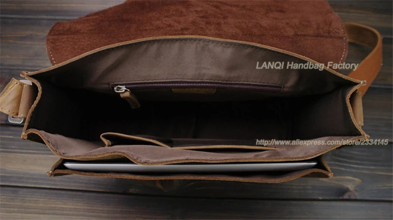 Vintage Crazy Horse Leather Men Shoulder Bag Crossbody Bag Men's Messenger Bag Genuine Leather Bag male Leisure Cowhide 2020 - Image 6