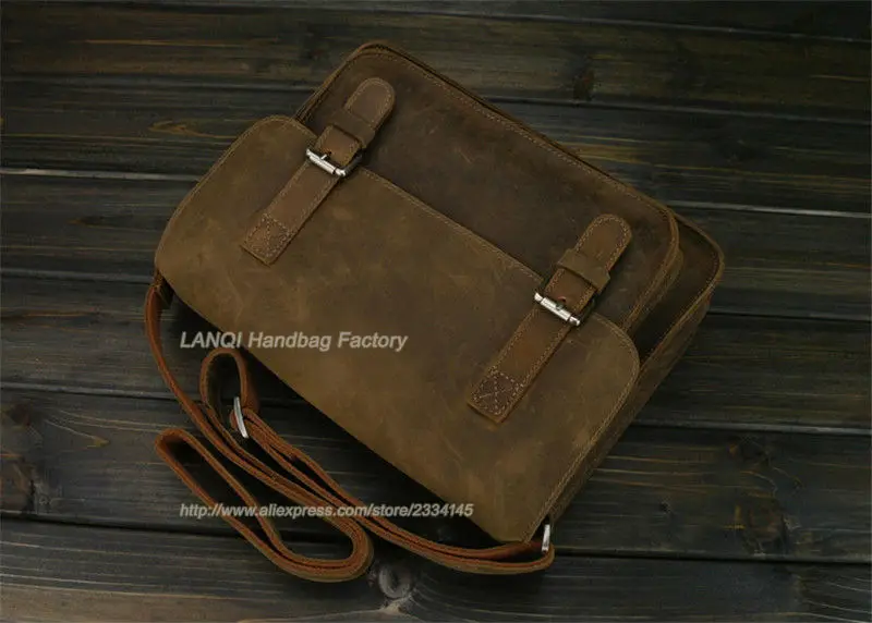 Vintage Crazy Horse Leather Men Shoulder Bag Crossbody Bag Men's Messenger Bag Genuine Leather Bag male Leisure Cowhide 2020 - Image 4