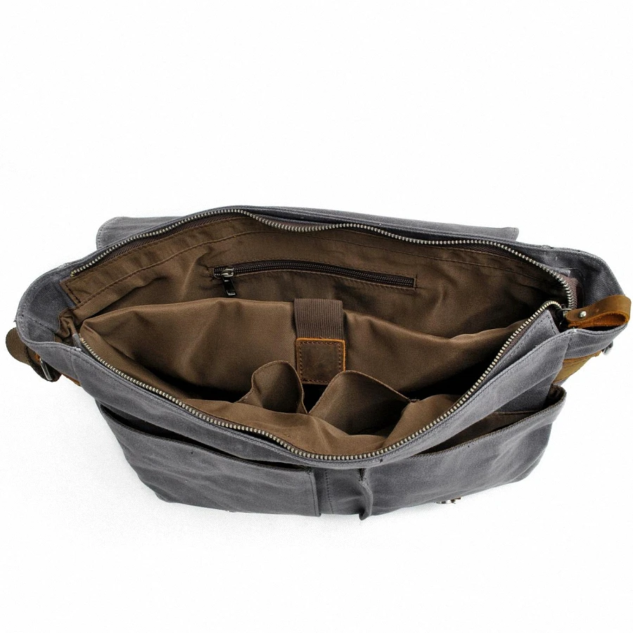 New Fashion Thick Wax Canvas Men Shoulder bag Messenger bag Men Crossbody Bag Vintage male Leisure Sling bag Casual Boy - Image 6