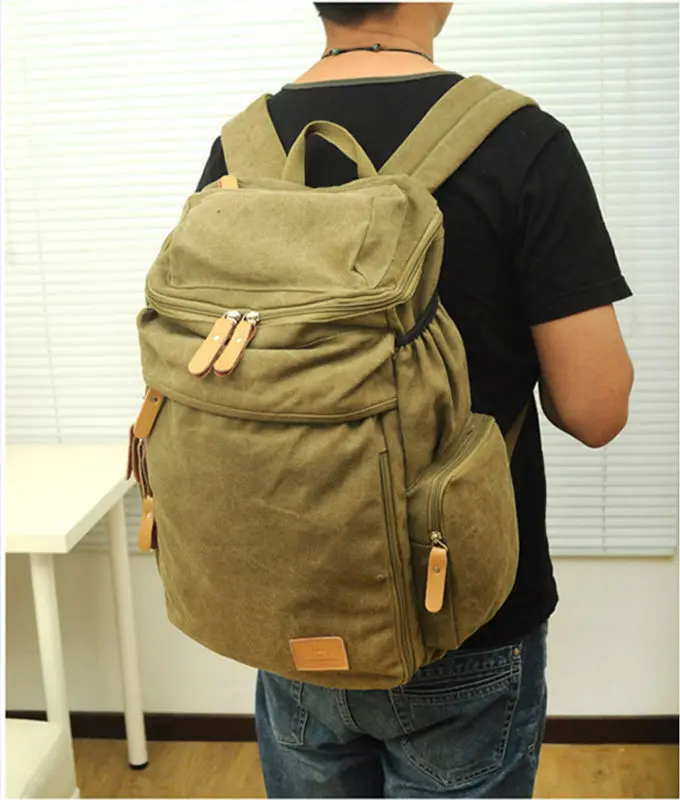Fashion Canvas Men's Backpack Leisure Bagpack Travel Bag Large Rucksack Canvas Men's Laptop Backpack Vintage Women Daypack Tote - Image 6