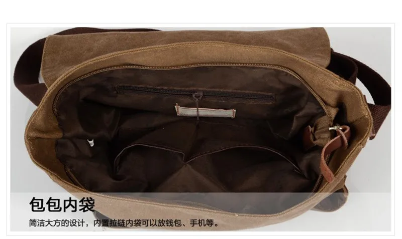 Fashion Vintage Thick Cotton Canvas Shoulder Bag Men Crossbody Bag Canvas Women Messenger Bag Small Casual Sling Bag Leisure - Image 5