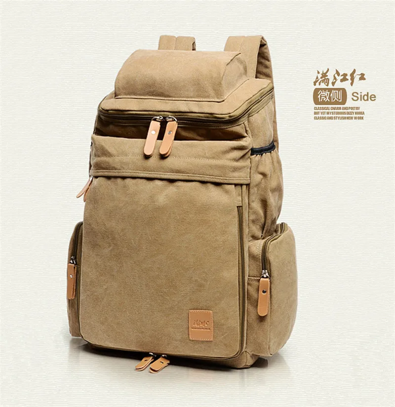 Fashion Canvas Men's Backpack Leisure Bagpack Travel Bag Large Rucksack Canvas Men's Laptop Backpack Vintage Women Daypack Tote - Image 2