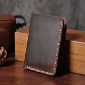 Handmade Vintage Crazy horse Genuine Leather Wallet Men Purse Leather Men Wallet Clutch Bag Male purse Money Clips Money bag