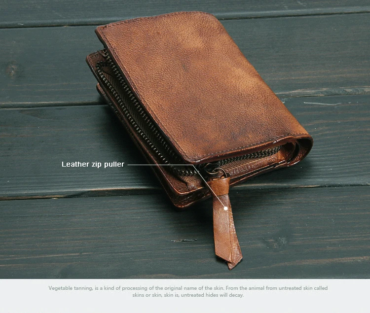 Vintage Genuine Leather Wallet men Purse leather men Wallet vertical short money bag male wallet credit card holder - Image 3