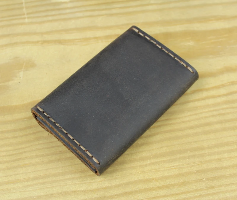 Handmade High Class Genuine Leather Card Holder Leather Card wallet small Purse Credit ID card Holder Business Card case - Image 4
