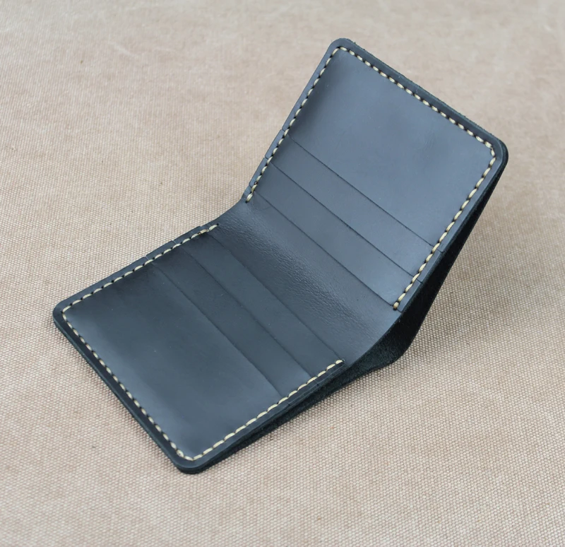 Luxury Handmade Crazy horse Genuine Leather Wallet Men Small Wallet Leather Male purse Short Money Clips Money bag Black Coffee - Image 5