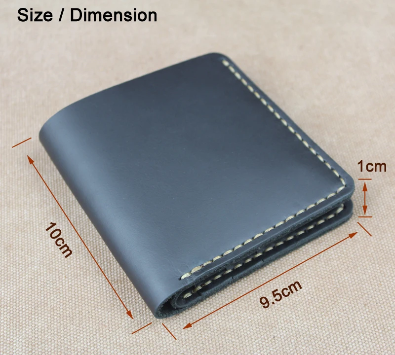 Luxury Handmade Crazy horse Genuine Leather Wallet Men Small Wallet Leather Male purse Short Money Clips Money bag Black Coffee - Image 3