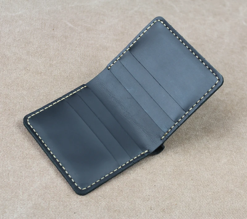 Luxury Handmade Crazy horse Genuine Leather Wallet Men Small Wallet Leather Male purse Short Money Clips Money bag Black Coffee - Image 4