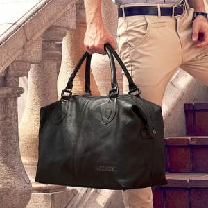 Fashion Genuine Leather Travel Bag Men's Luggage Bags Large Male Duffle Bag weekend Women Shoulder Bag Big Tote Handbag Black