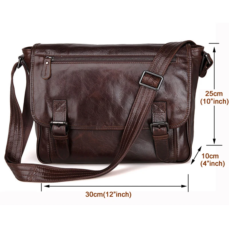Fashion Oil Waxed Genuine Leather Shoulder Bag Men Messenger Bag Leather Crossbody Bag Sling Leisure Bag Casual New M184 - Image 2
