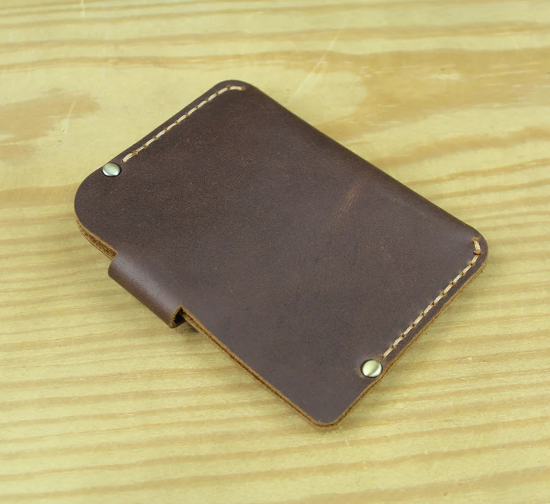New Luxury Handmade Genuine leather card holders men card ID Horder leather sleeve women card wallet credit card case - Image 2